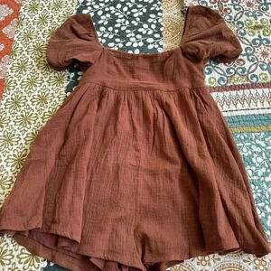 Brown Baby Doll Romper Princess Polly size 2